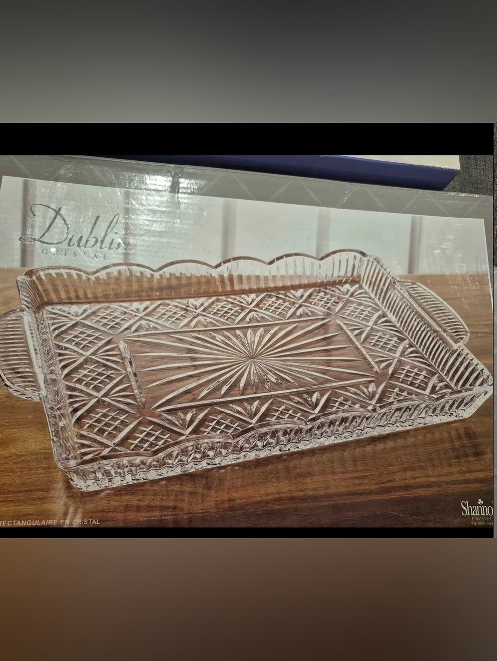 Crystal Rectangular Serving Tray - Dublin Serving Tray Godinger